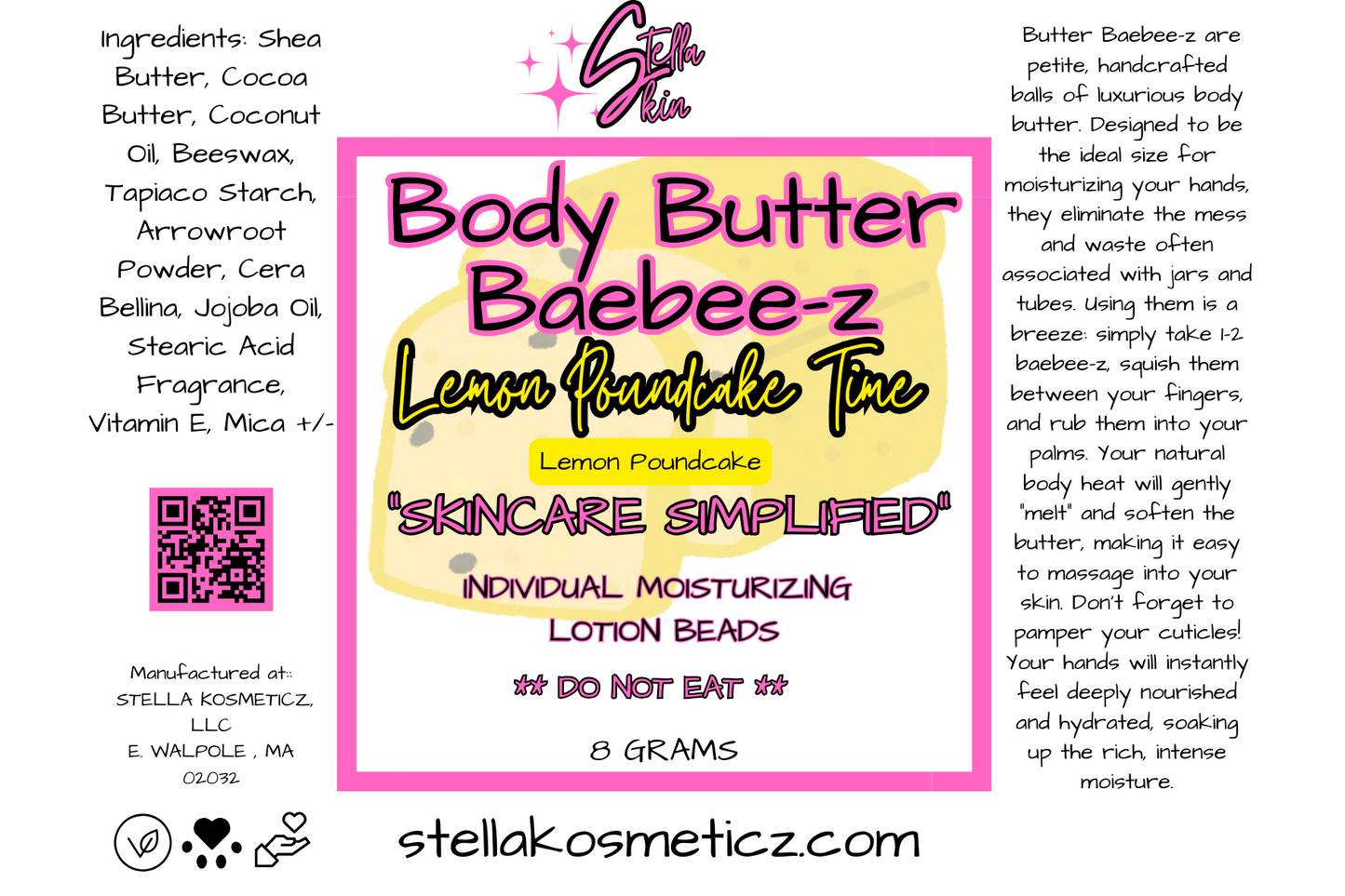 Lemon Poundcake Body Butter Baebee-z